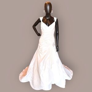 Elegance Bridal V-Neck Taffeta Wedding Gown